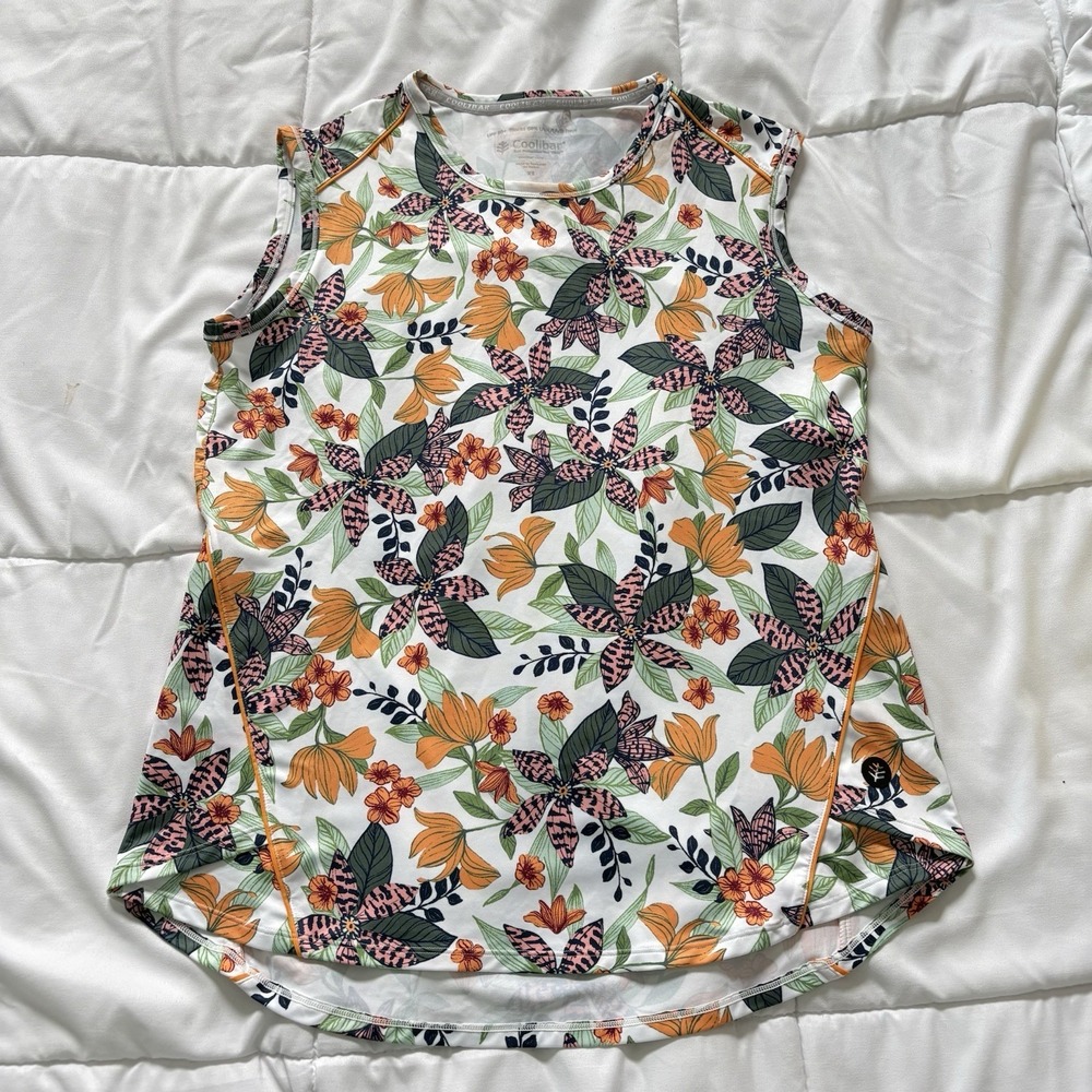 Coolibar Pulloverโ Tank Top Shirt Womens XS UPF 50+ Floral Tropical Summer Beach
